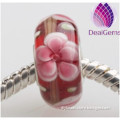 Europe and America red colour murano large hole glass beads